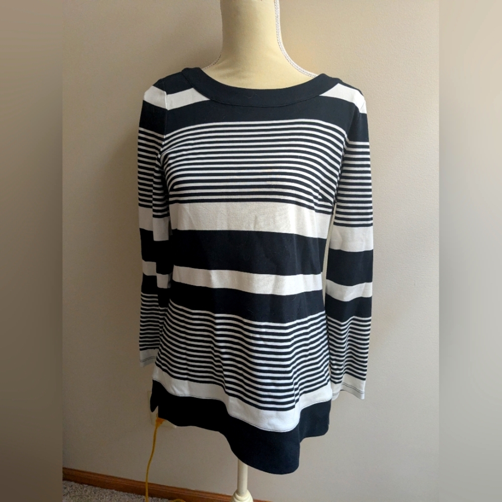 Small Talbots Black and White Striped Top